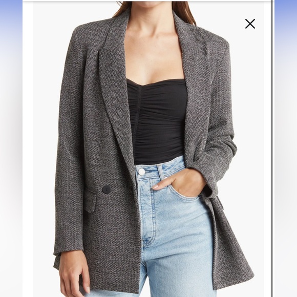 OVERSIZED DOUBLE BREASTED NOTCH COLLAR LONG SLEEVE SPORTCOAT - Picture 5 of 10